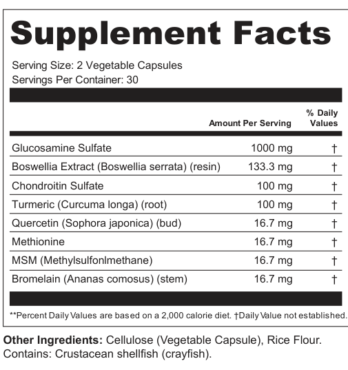 Supplement Facts for Stone Arc