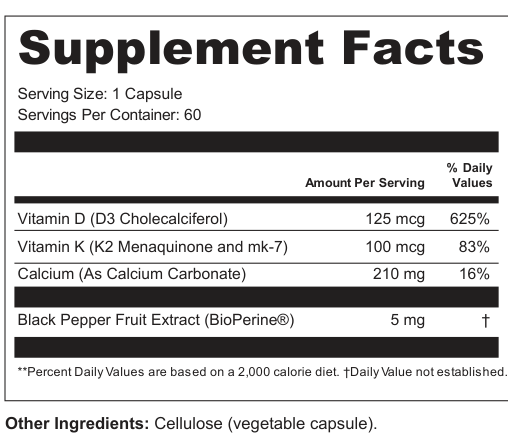 Supplement Facts for Ivory Tide