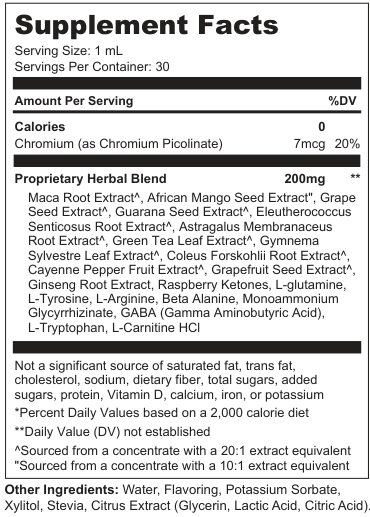 Supplement Facts for Summit Veil